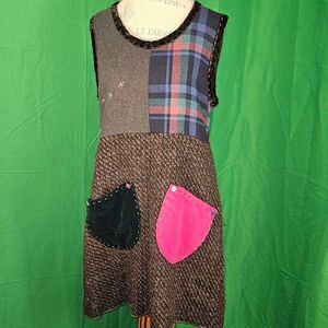Crispina Ffrench Recycled‎ Wool Art To Wear Dress Small Medium 1 Rare Upcycled